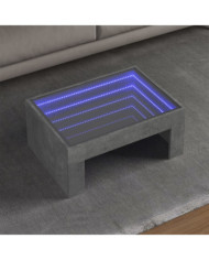 Table basse avec LED infini gris béton 70x50x30 cm | Mobilier & Déco