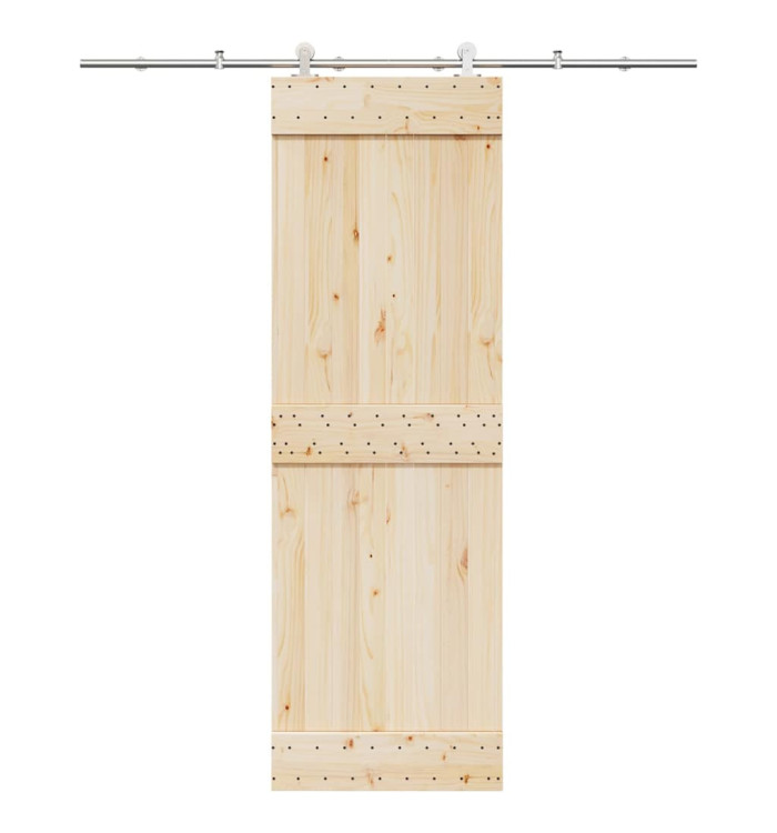 Kit fixation porte coulissante 200 cm Acier inoxydable Argenté | Mobilier & Déco
