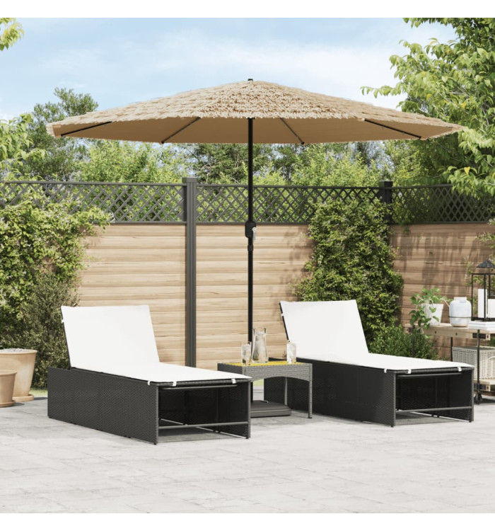 Parasol de jardin avec LED et mât en acier marron 324x324x247cm | Mobilier & Déco