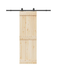 Kit de quincaillerie de porte coulissante 183 cm Acier Noir | Mobilier & Déco