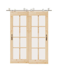 Kit fixation porte coulissante 183 cm Acier inoxydable Argenté | Mobilier & Déco