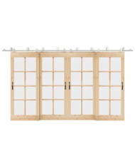 Kit fixation porte coulissante 400 cm Acier inoxydable Argenté | Mobilier & Déco