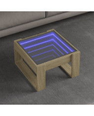 Table basse avec LED infini chêne sonoma 50x53x30 cm | Mobilier & Déco