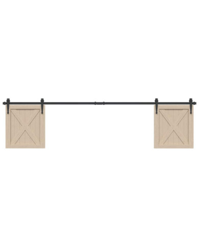 Kit de porte d'armoire coulissante 213 cm acier au carbone | Mobilier & Déco