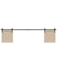Kit de porte d'armoire coulissante 213 cm acier au carbone | Mobilier & Déco
