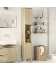 Armoire salle de bain chêne sonoma 30x30x190 cm | Mobilier & Déco
