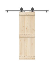 Kit de quincaillerie de porte coulissante 183 cm Acier Noir | Mobilier & Déco