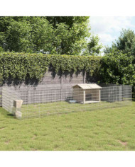 Enclos pour animaux en liberté 24panneaux 54x80cm fer galvanisé | Mobilier & Déco