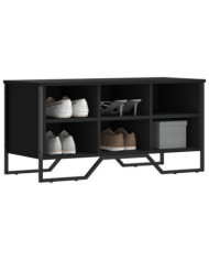 Armoire à chaussures noir 90x38x45,5 cm bois d'ingénierie | Mobilier & Déco