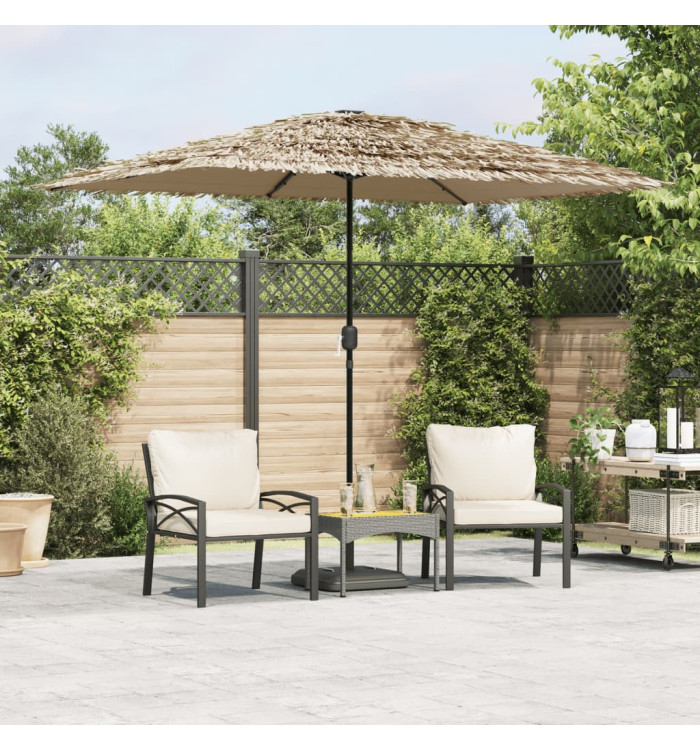 Parasol de jardin avec LED et mât en acier marron 248x248x248cm | Mobilier & Déco