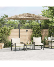 Parasol de jardin avec LED et mât en acier marron 248x248x248cm | Mobilier & Déco