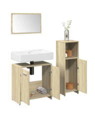 Ensemble de meubles de salle de bain 3 pcs chêne sonoma | Mobilier & Déco