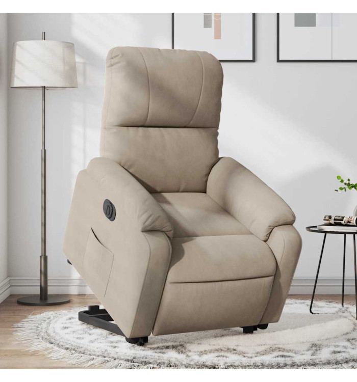 Fauteuil inclinable électrique taupe tissu microfibre | Mobilier & Déco