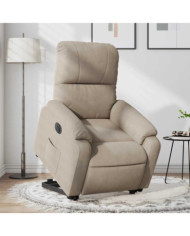 Fauteuil inclinable électrique taupe tissu microfibre | Mobilier & Déco