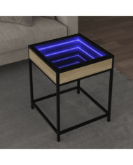 Table basse avec LED Infinity chêne sonoma 40x40x51 cm | Mobilier & Déco