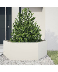 Jardinière blanc hexagone 138x120x45 cm acier | Mobilier & Déco