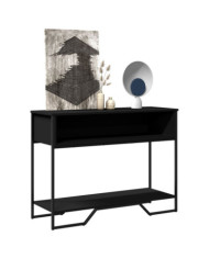 Table console noir 100x35x74,5 cm bois d'ingénierie | Mobilier & Déco