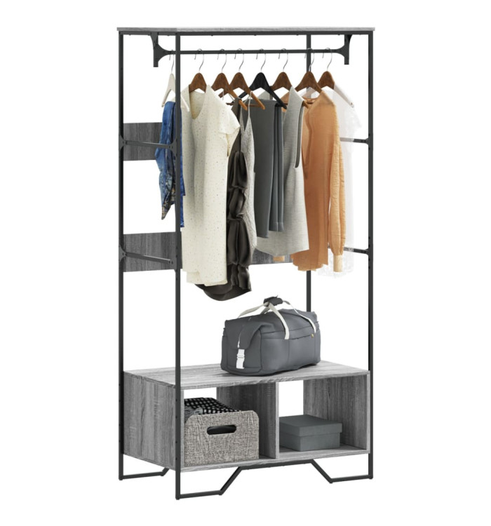 Armoire sonoma gris 90x50x180 cm bois d'ingénierie | Mobilier & Déco