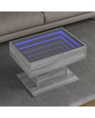 Table basse avec LED sonoma gris 70x50x45 cm bois d'ingénierie | Mobilier & Déco