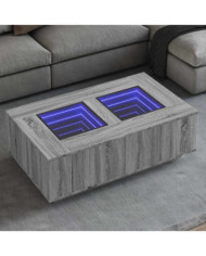 Table basse avec LED infini sonoma gris 116x69x40 cm | Mobilier & Déco