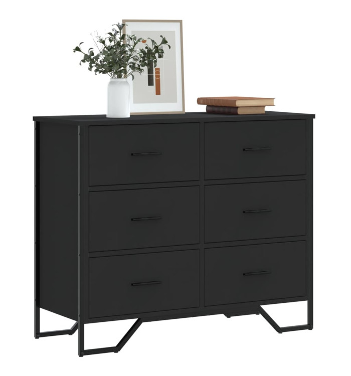 Commode noir 91x35,5x74,5 cm bois d'ingénierie | Mobilier & Déco