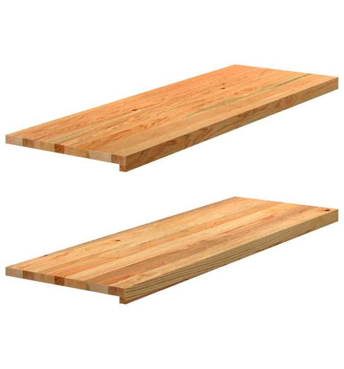 Appuis de fenêtre 2 pcs marron clair bois de chêne massif | Mobilier & Déco