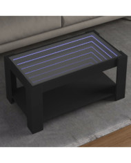 Table basse avec LED noir 93x53x45 cm bois d'ingénierie | Mobilier & Déco