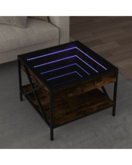 Table basse avec LED Infinity chêne fumé 50x50x38 cm | Mobilier & Déco