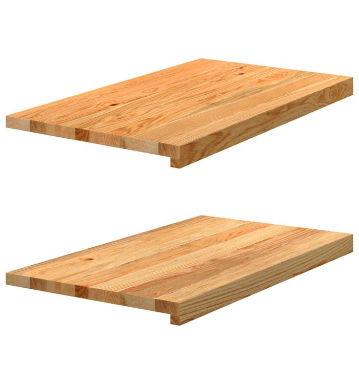 Appuis de fenêtre 2 pcs marron clair bois de chêne massif | Mobilier & Déco