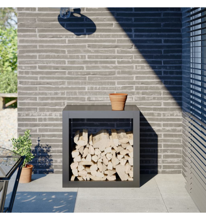 Portant de bois de chauffage anthracite 60x40x60 cm acier | Mobilier & Déco