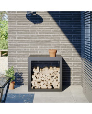 Portant de bois de chauffage anthracite 60x40x60 cm acier | Mobilier & Déco