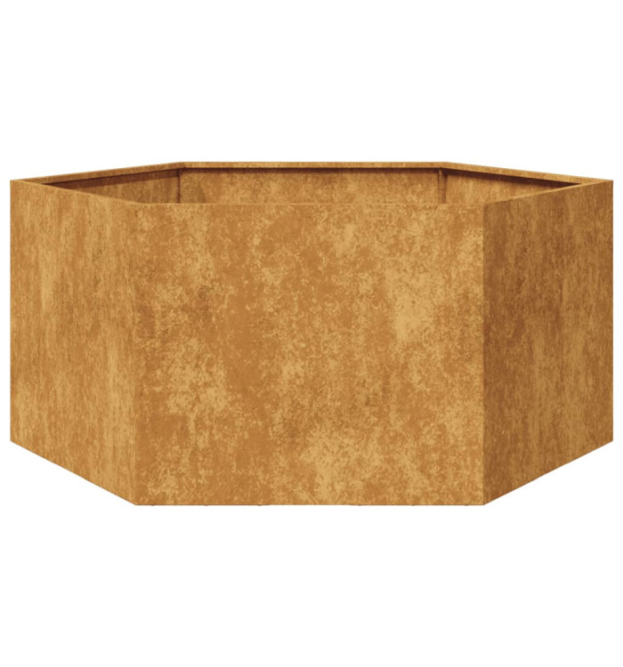 Jardinière hexagone 104x90x45 cm acier patinable | Mobilier & Déco