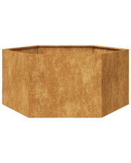 Jardinière hexagone 104x90x45 cm acier patinable | Mobilier & Déco