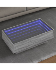 Table basse avec LED sonoma gris 90x50x30 cm bois d'ingénierie | Mobilier & Déco