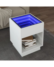 Table basse avec LED infini blanc 40x40x50 cm | Mobilier & Déco
