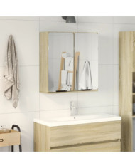 Armoire de salle de bain à miroir chêne sonoma bois ingénierie | Mobilier & Déco