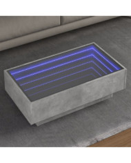 Table basse avec LED gris béton 90x50x30 cm bois d'ingénierie | Mobilier & Déco