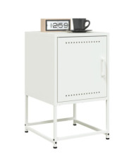 Tables de chevet 2 pcs blanc 36x39x60,5 cm acier | Mobilier & Déco