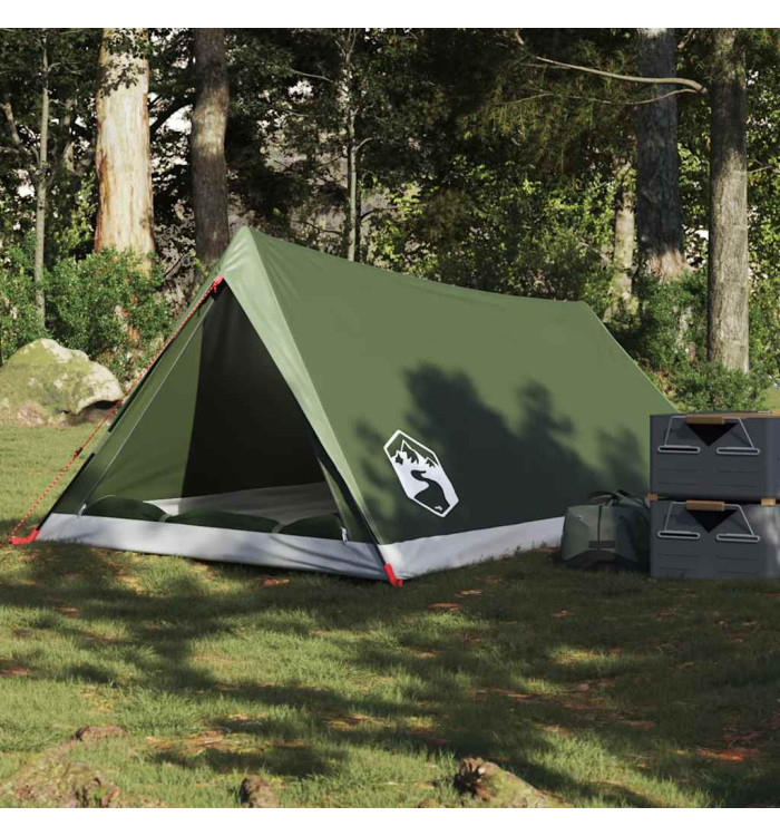 Tente de camping 2 personnes vert olive imperméable | Mobilier & Déco
