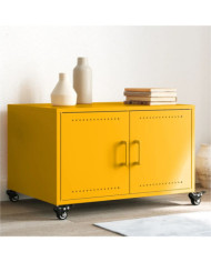 Table basse jaune moutarde 68x50x43,5 cm acier | Mobilier & Déco