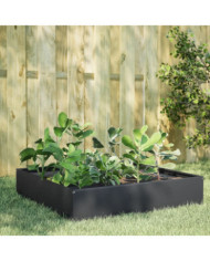 Lit surélevé de jardin anthracite 100x100x33,5 cm acier | Mobilier & Déco