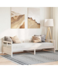 Lit de jour avec matelas blanc 80x200 cm bois de pin massif | Mobilier & Déco