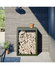 Portant de bois de chauffage vert 60x40x80 cm acier | Mobilier & Déco