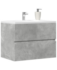 Armoire de salle de bain gris béton bois d'ingénierie | Mobilier & Déco