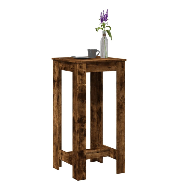 Table de bar chêne fumé 51x50x103,5 cm bois d'ingénierie | Mobilier & Déco