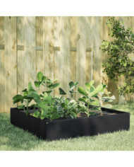 Lit surélevé de jardin noir 100x100x33,5 cm acier | Mobilier & Déco