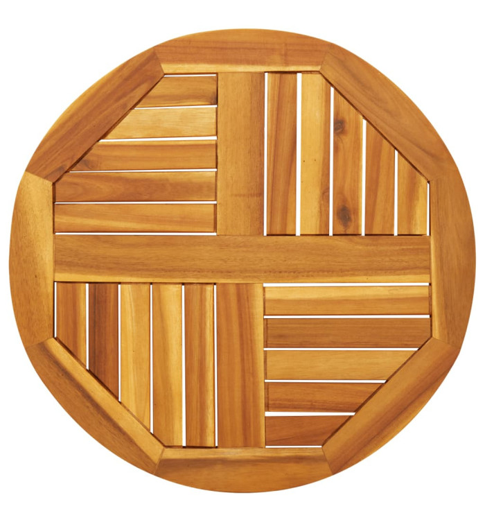 Dessus de table Ø60x2 cm rond bois massif d'acacia | Mobilier & Déco