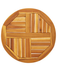 Dessus de table Ø60x2 cm rond bois massif d'acacia | Mobilier & Déco