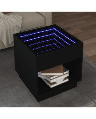 Table basse avec LED infini noir 50x50x50 cm | Mobilier & Déco
