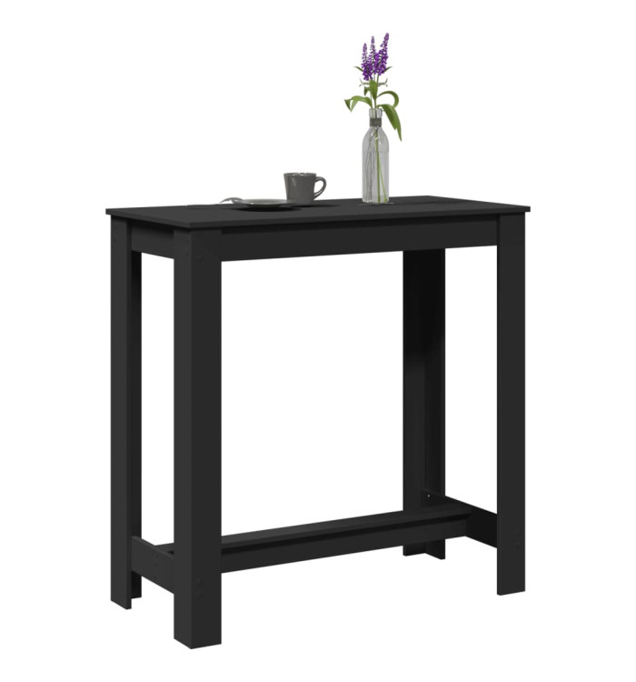 Table de bar noir 102x50x103,5 cm bois d'ingénierie | Mobilier & Déco